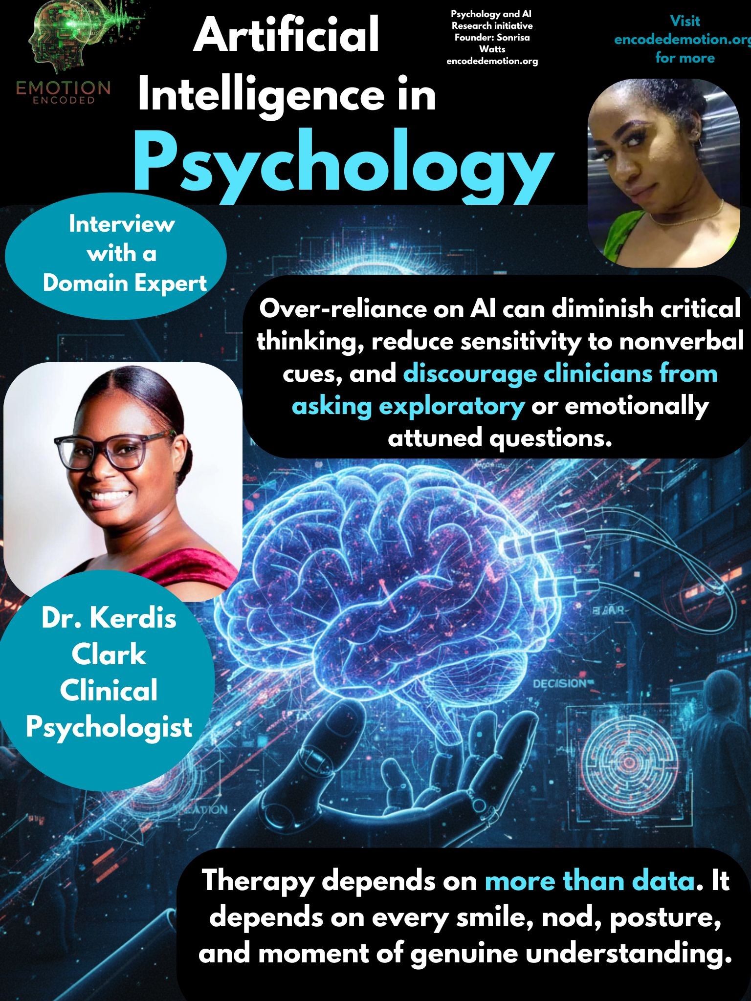 An abstract representation of AI and psychology