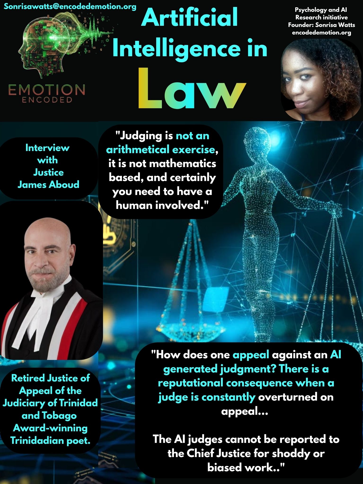 Sonrisa Watts Research: Emotion Encoded: The Cognitive Boundaries of Algorithmic Trust in Caribbean Jurisprudence: Justice James Aboud